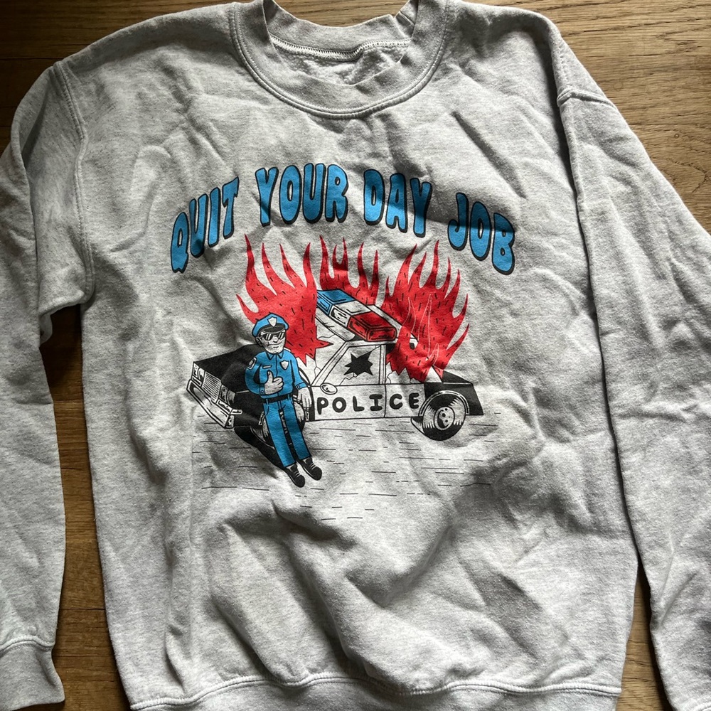 Gray and Red Americana Graphic Sweatshirt